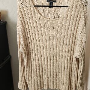 Forever 21 Beige Open-Knit Sweater
